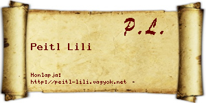 Peitl Lili névjegykártya